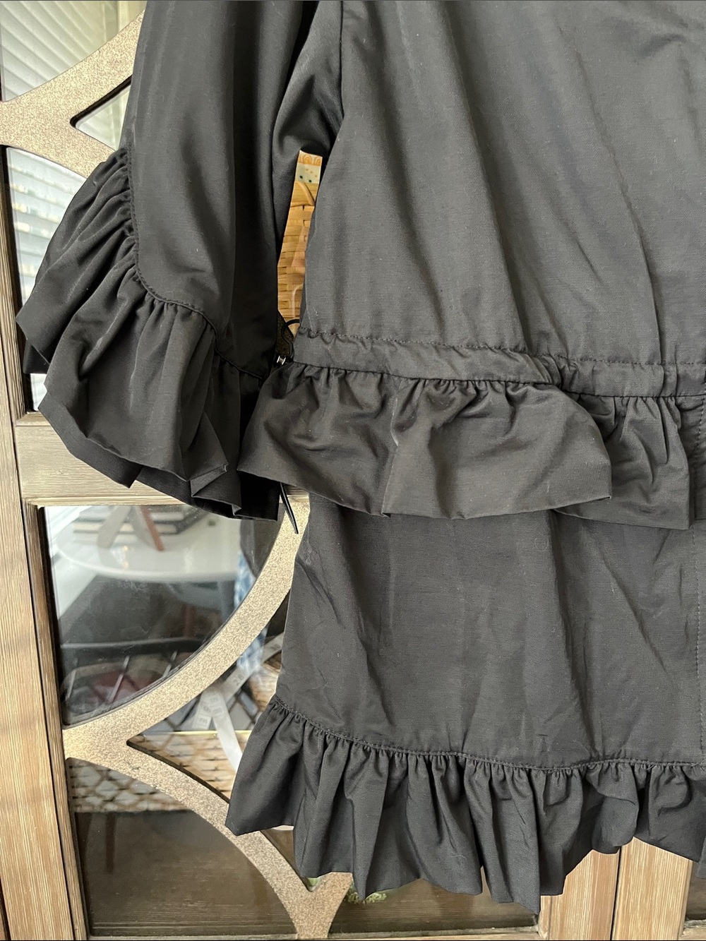 Halogen Black Ruffle-Trim Utility Jacket - Picture 5 of 11